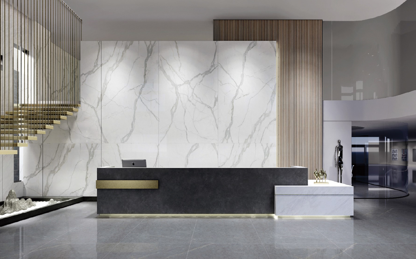 6MM CALACATTA WHITE GLOSSY-A/3.2M * 1.6M