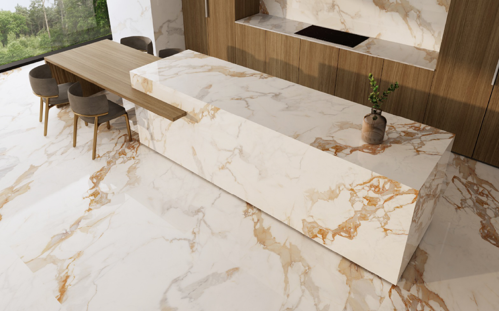 6MM CALACATTA GOLD GLOSSY -A/2.7M * 1.2M